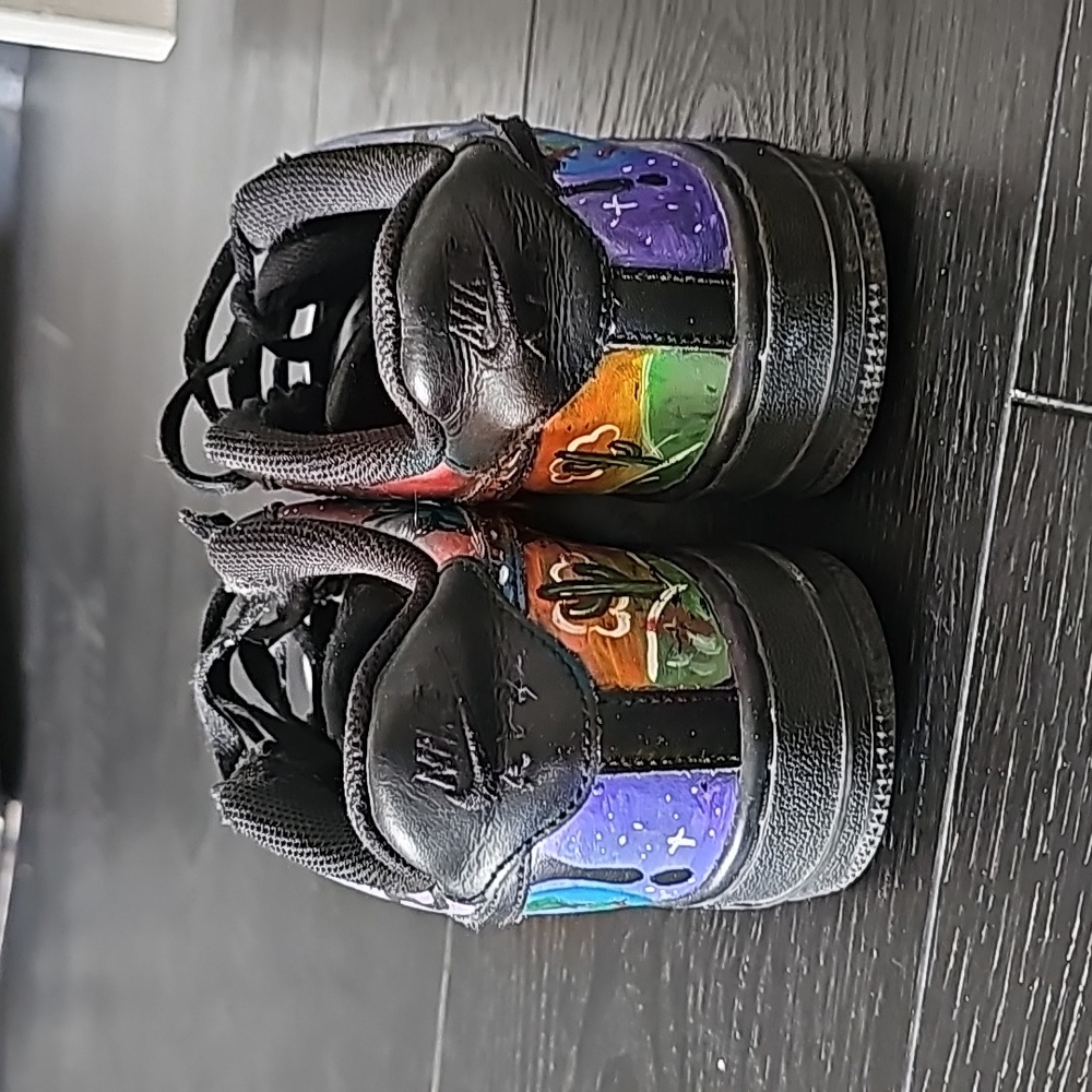 ✨️Custom Made✨ Nike Air Force 1 Travis Scott Astro World 5.5 Y Black Multi color - Picture 9 of 10